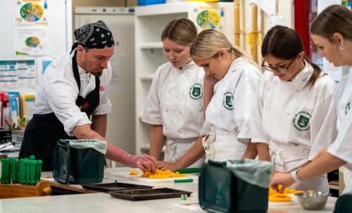 Photo of Year 11 Welshpool High School Students taking part in Risotto Workshop (1)
